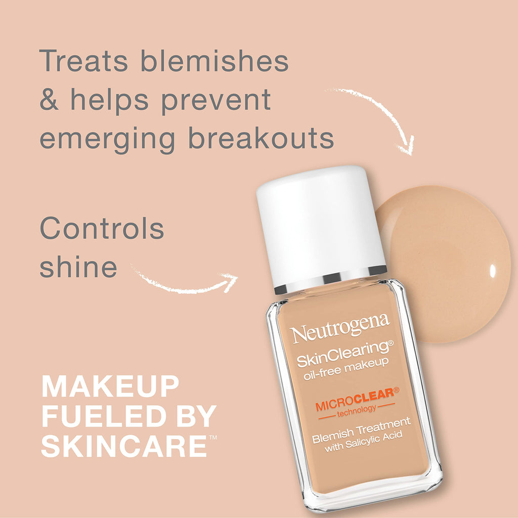 Neutrogena acne fighting liquid makeup shade label and cap detail