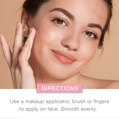 Non comedogenic breathable face makeup for acne breakouts