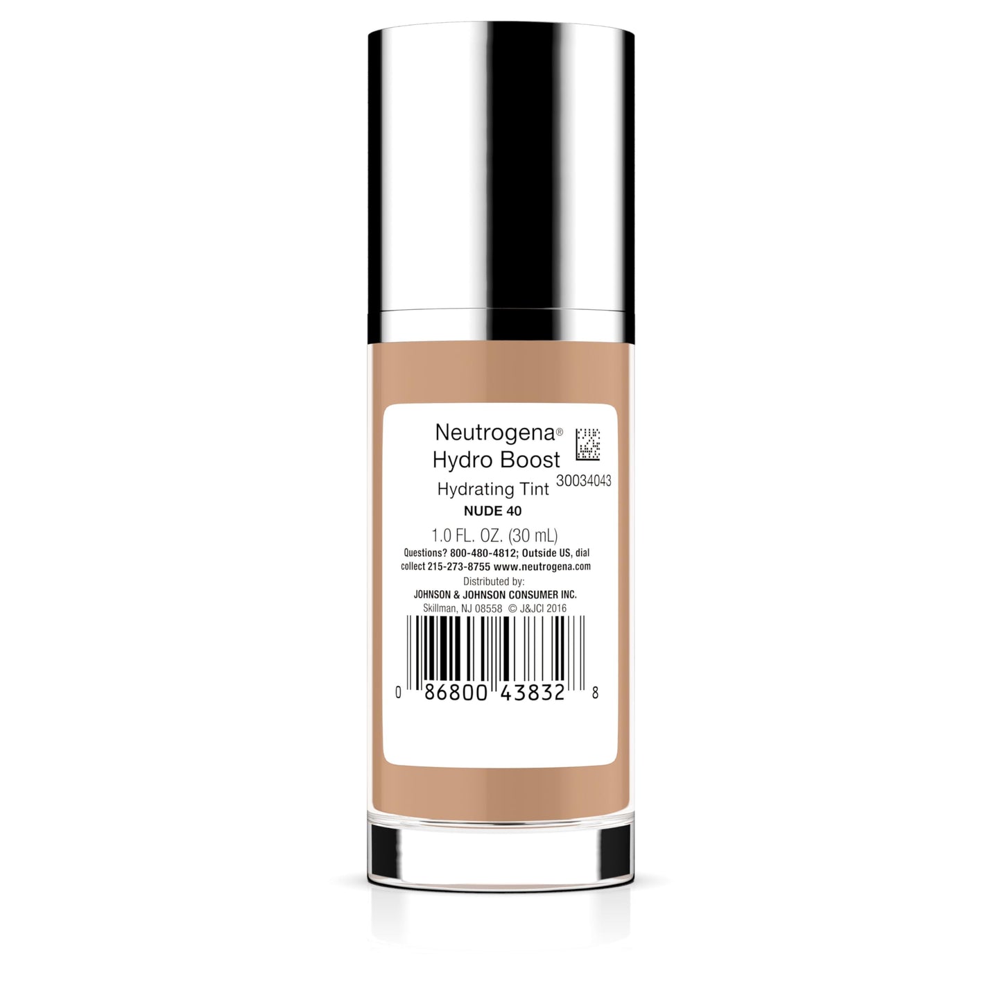 Moisturizing sheer to medium coverage liquid tint foundation back label