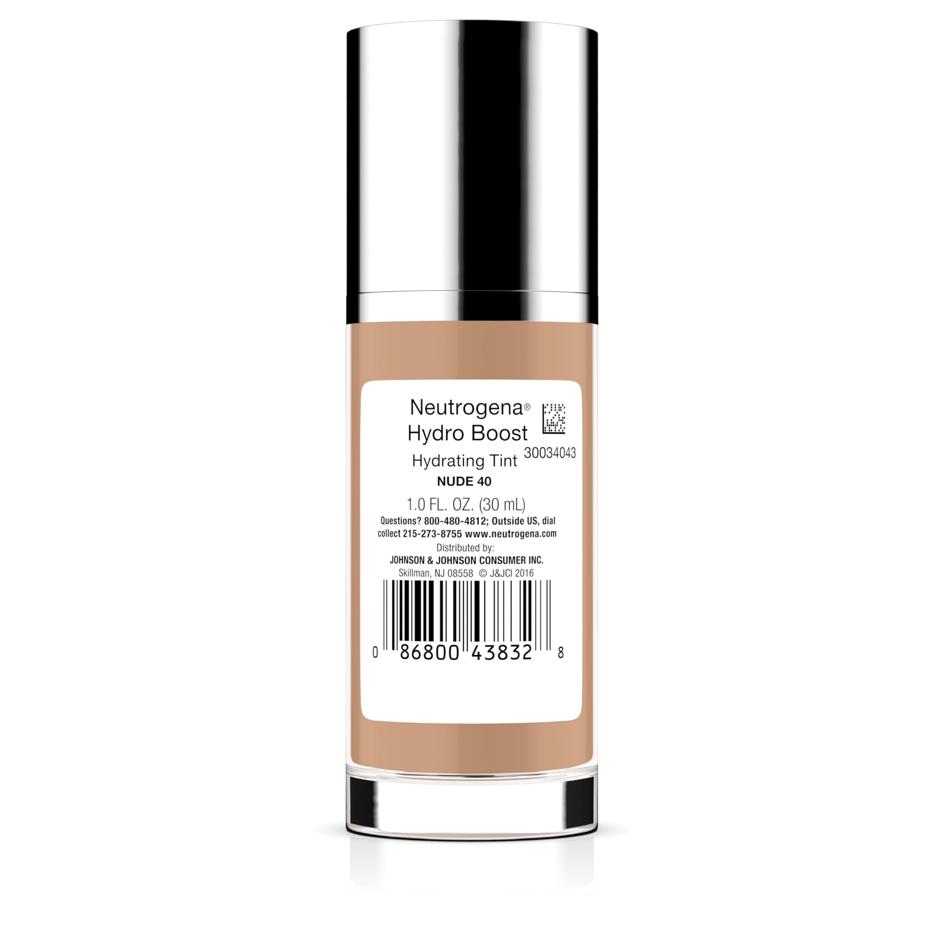 Moisturizing sheer to medium coverage liquid tint foundation back label