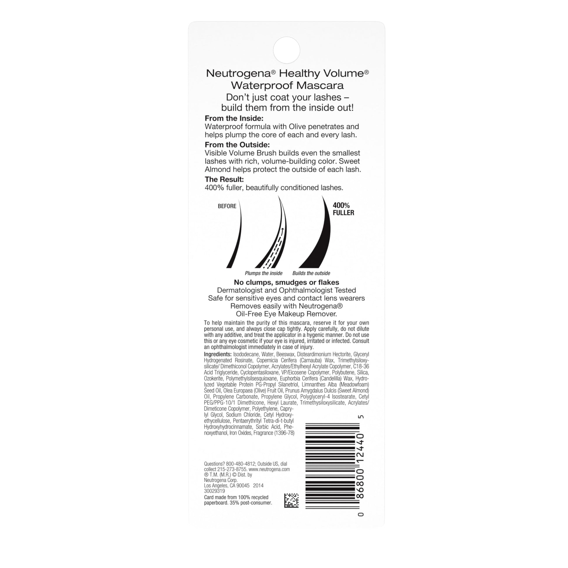 Premium USA imported beauty care Neutrogena healthy volume mascara packaging display