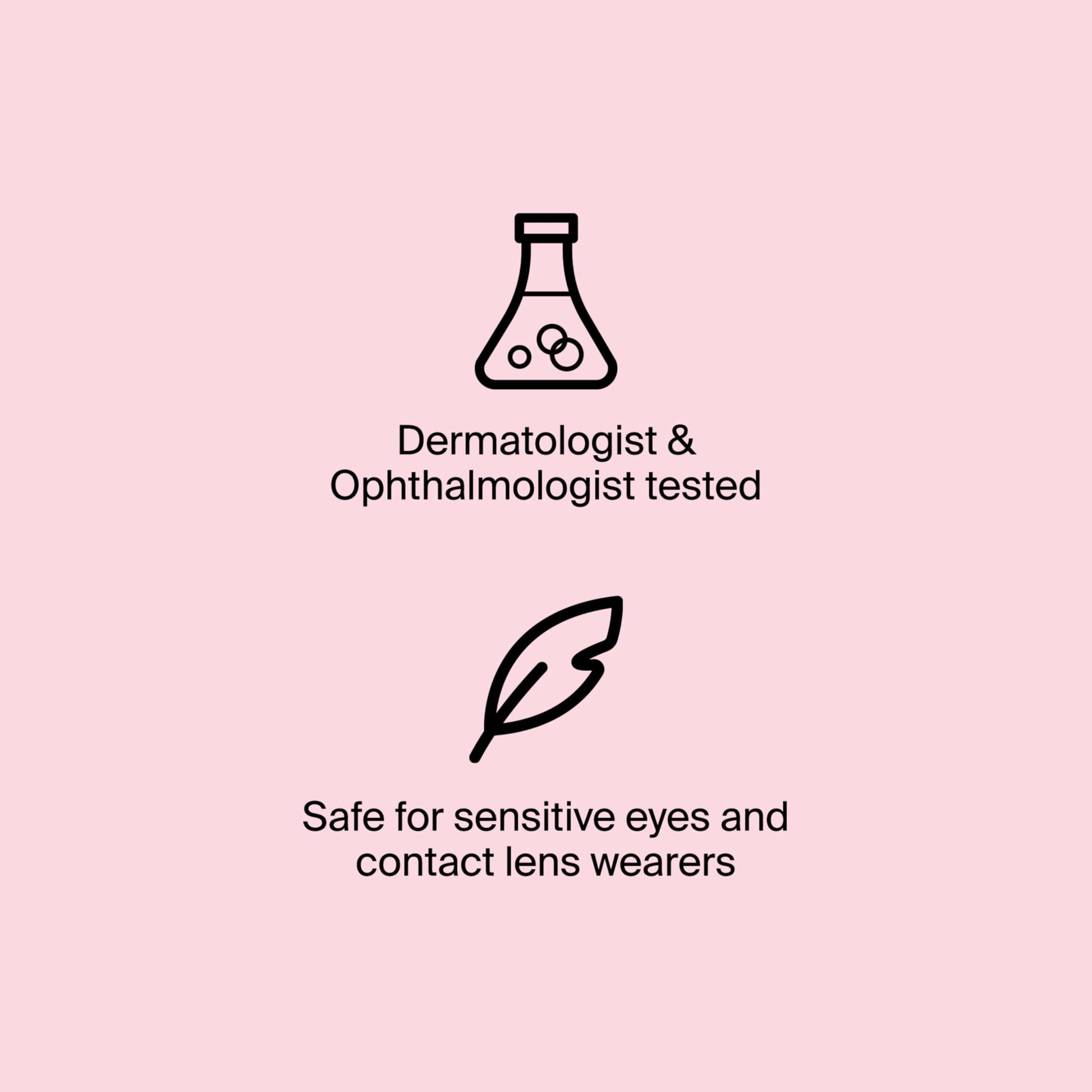 Dermatologist tested daily wear black mascara container lying on a clean surface