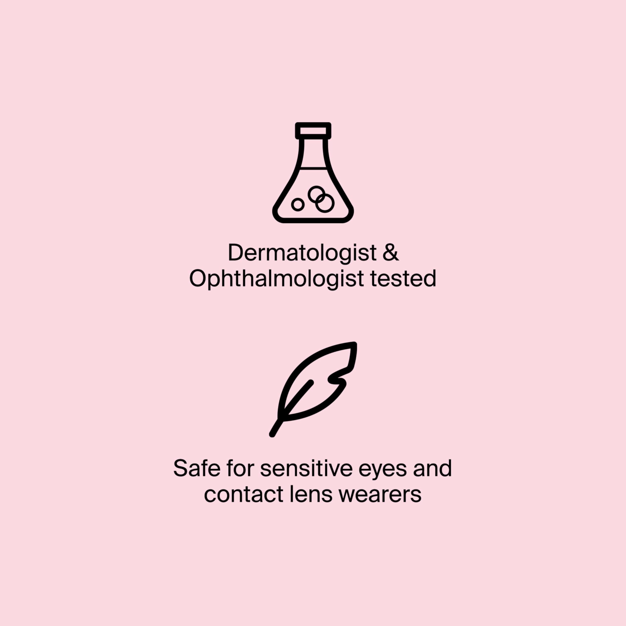 Dermatologist tested daily wear black mascara container lying on a clean surface