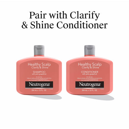 Side profile of Neutrogena 12 fluid ounce clarifying shampoo