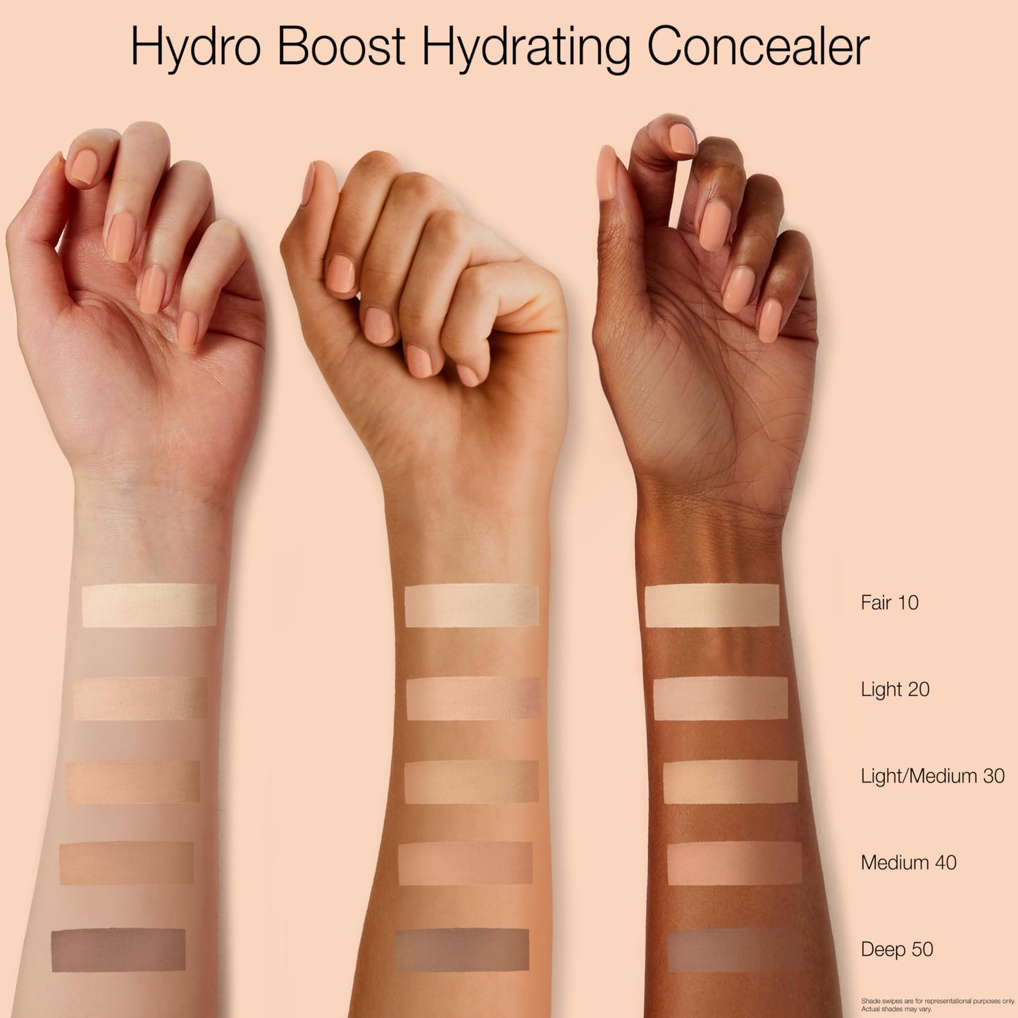 Swatching Neutrogena Hydro Boost natural shade 10 Fair concealer on skin