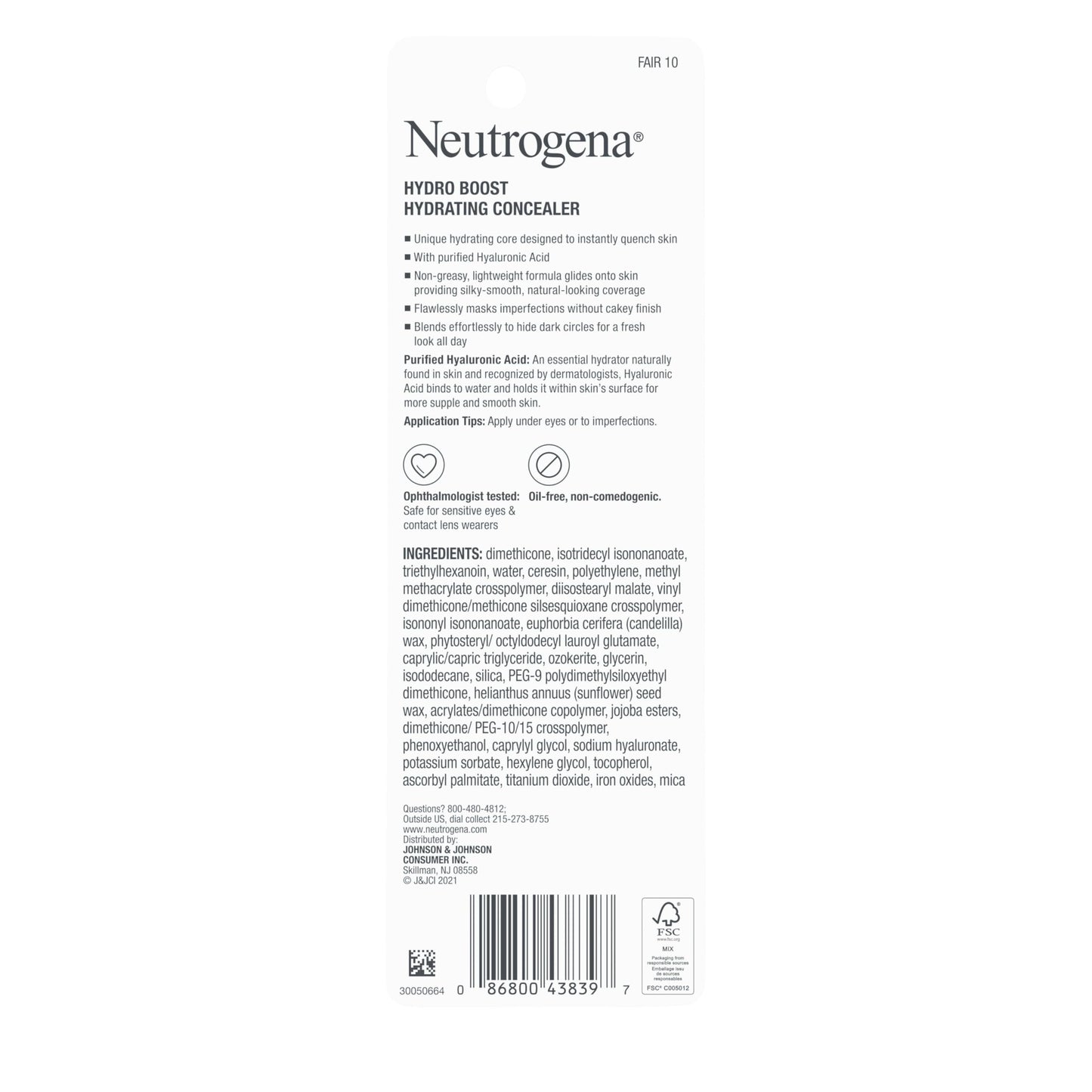 Neutrogena Hydro Boost 0.12 Ounce hydrating stick side angle presentation