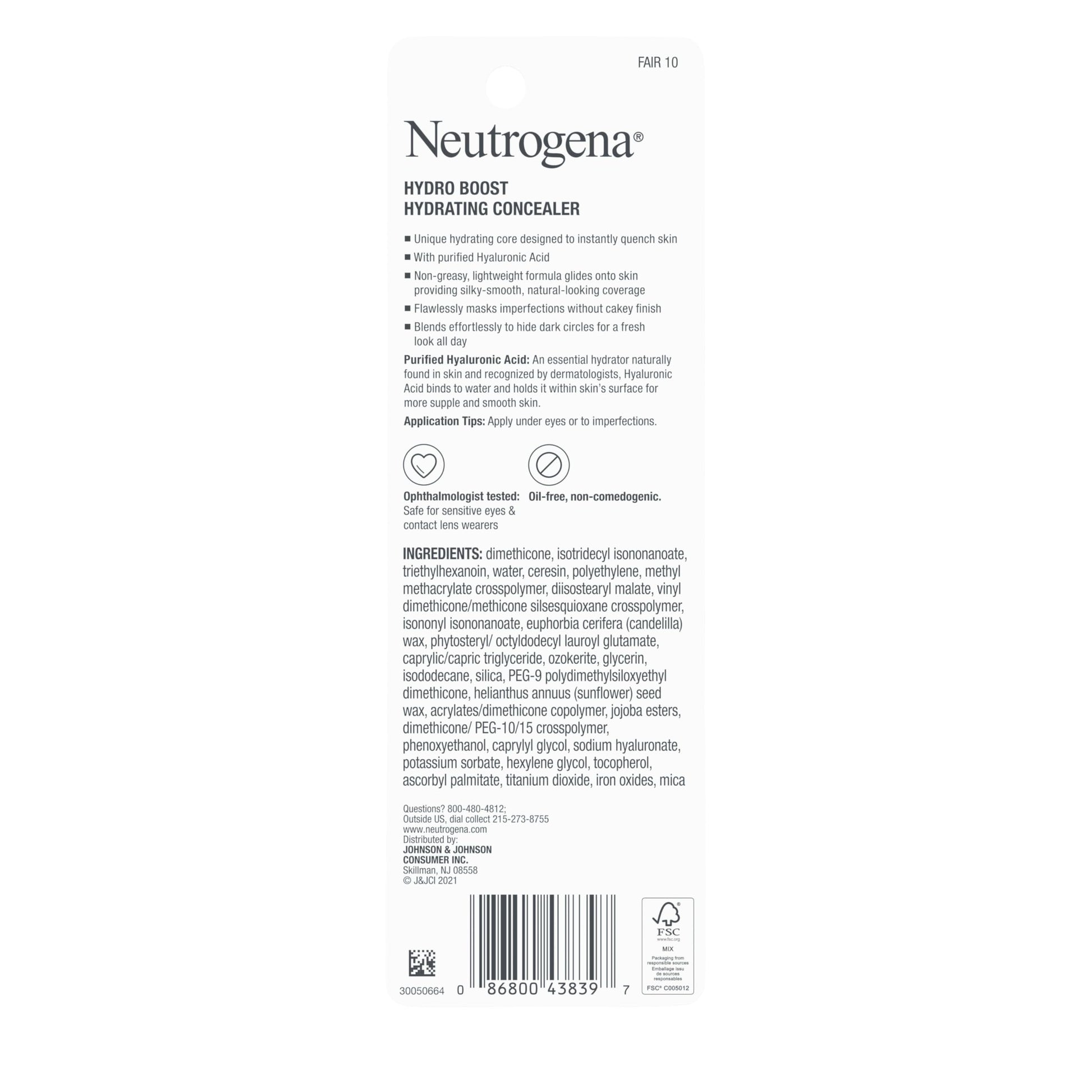 Neutrogena Hydro Boost 0.12 Ounce hydrating stick side angle presentation