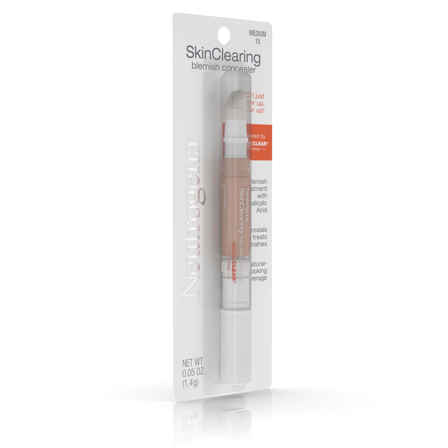Microclear technology liquid face concealer formulation details and product facts view.
