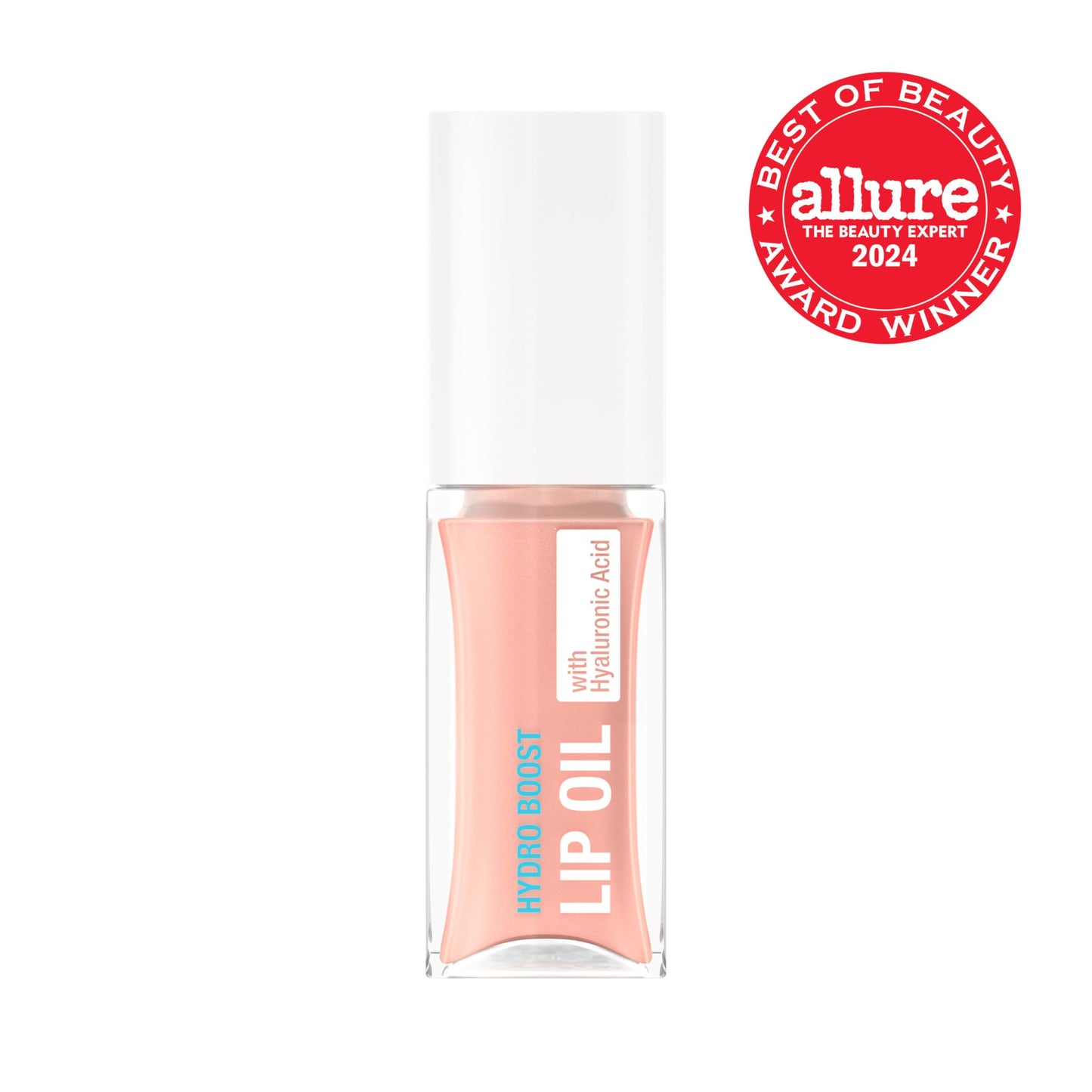 Neutrogena Hydro Boost lip oil applicator wand showing light pink texture