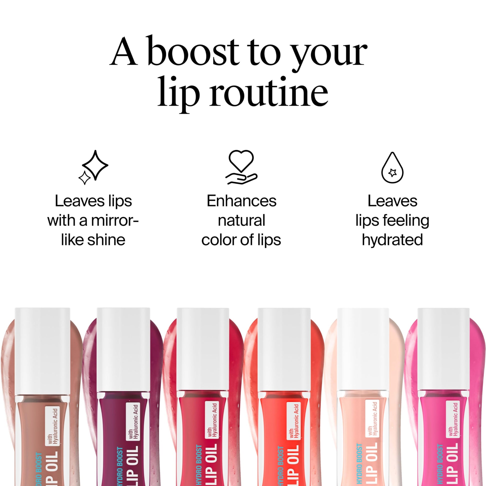 Close up of Neutrogena Hydro Boost lip oil packaging and shade details