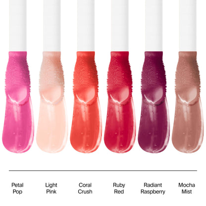 Neutrogena Hydro Boost lip oil applied on lips for glossy effect