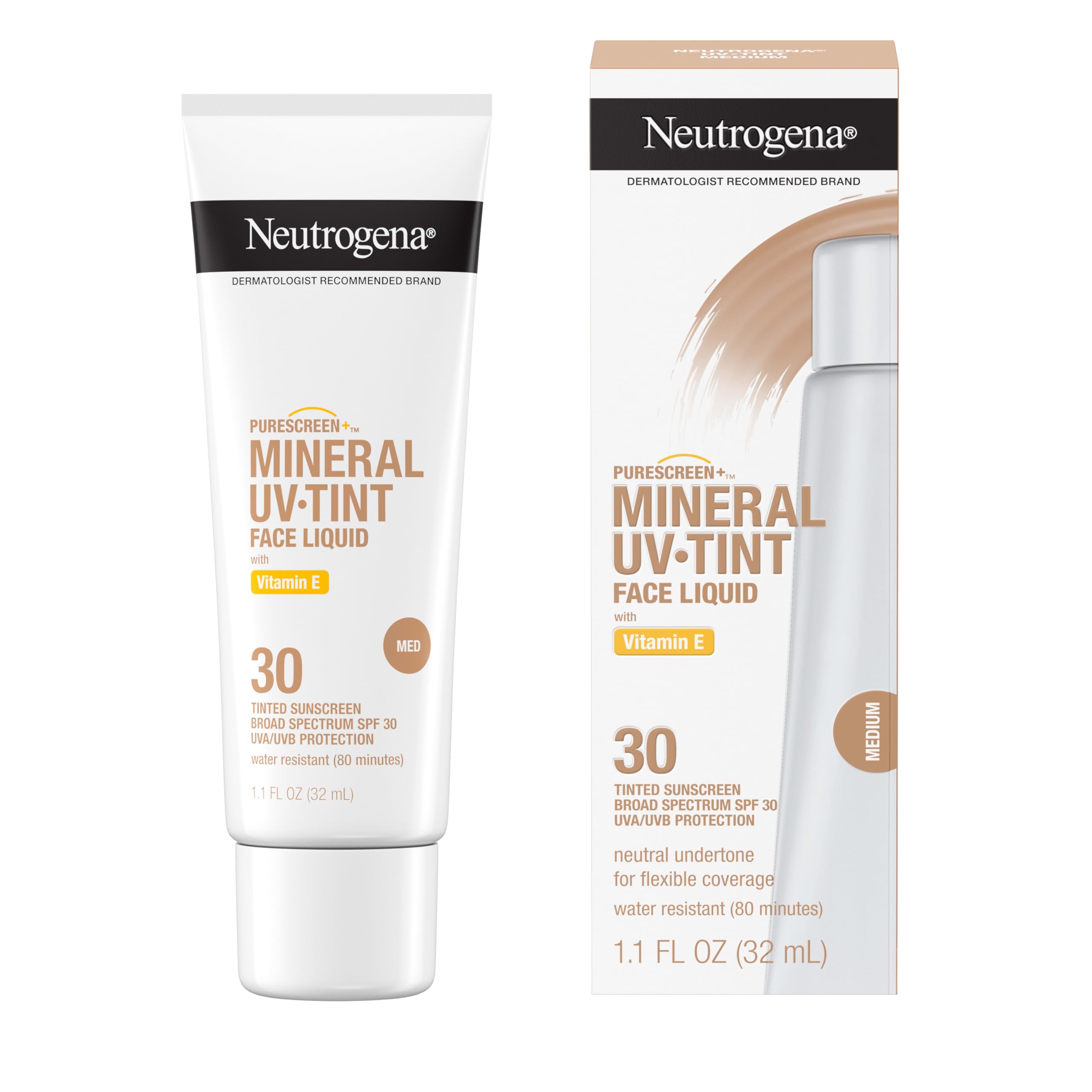 Neutrogena Purescreen Plus Tinted Sunscreen Medium mineral formula texture swatch
