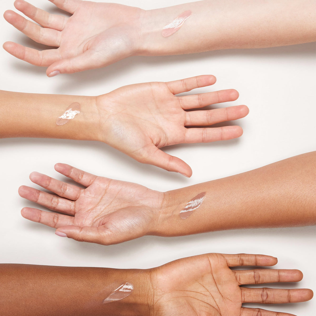 Application demonstration showing sheer blend on skin