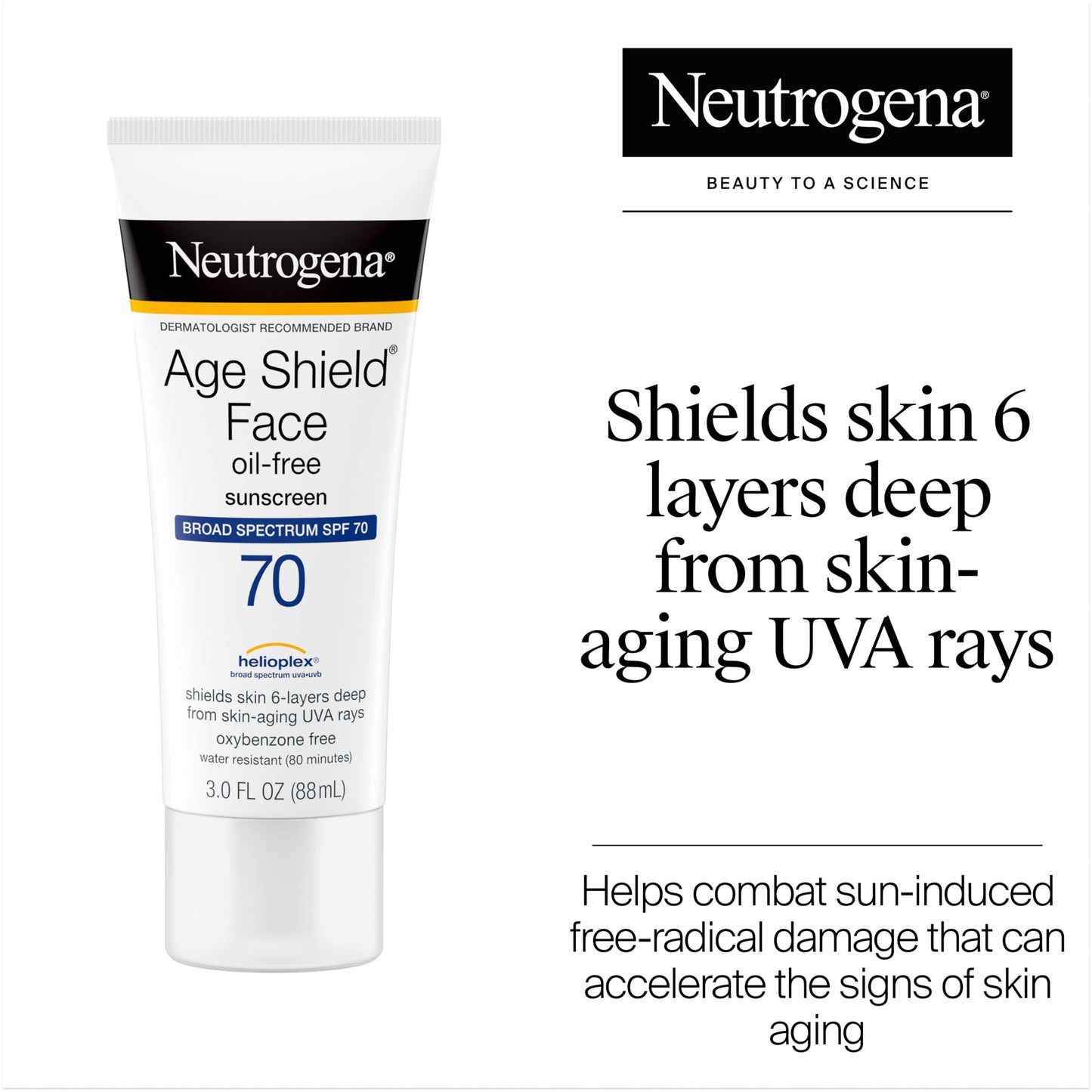 Neutrogena anti aging oil free facial sunblock three fluid ounces tube