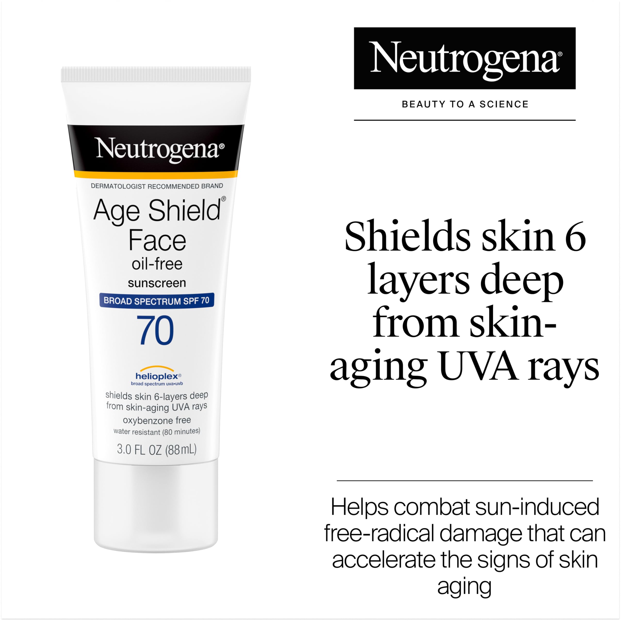 Neutrogena anti aging oil free facial sunblock three fluid ounces tube