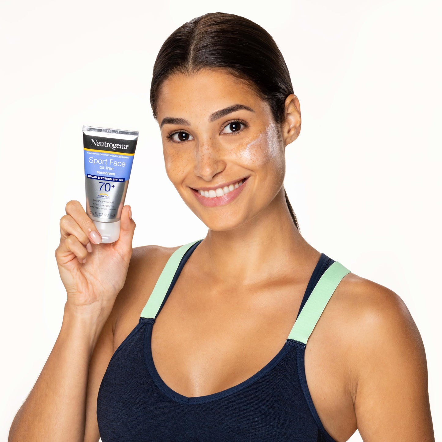 Texture preview of the lightweight non greasy oil free sport facial sunscreen