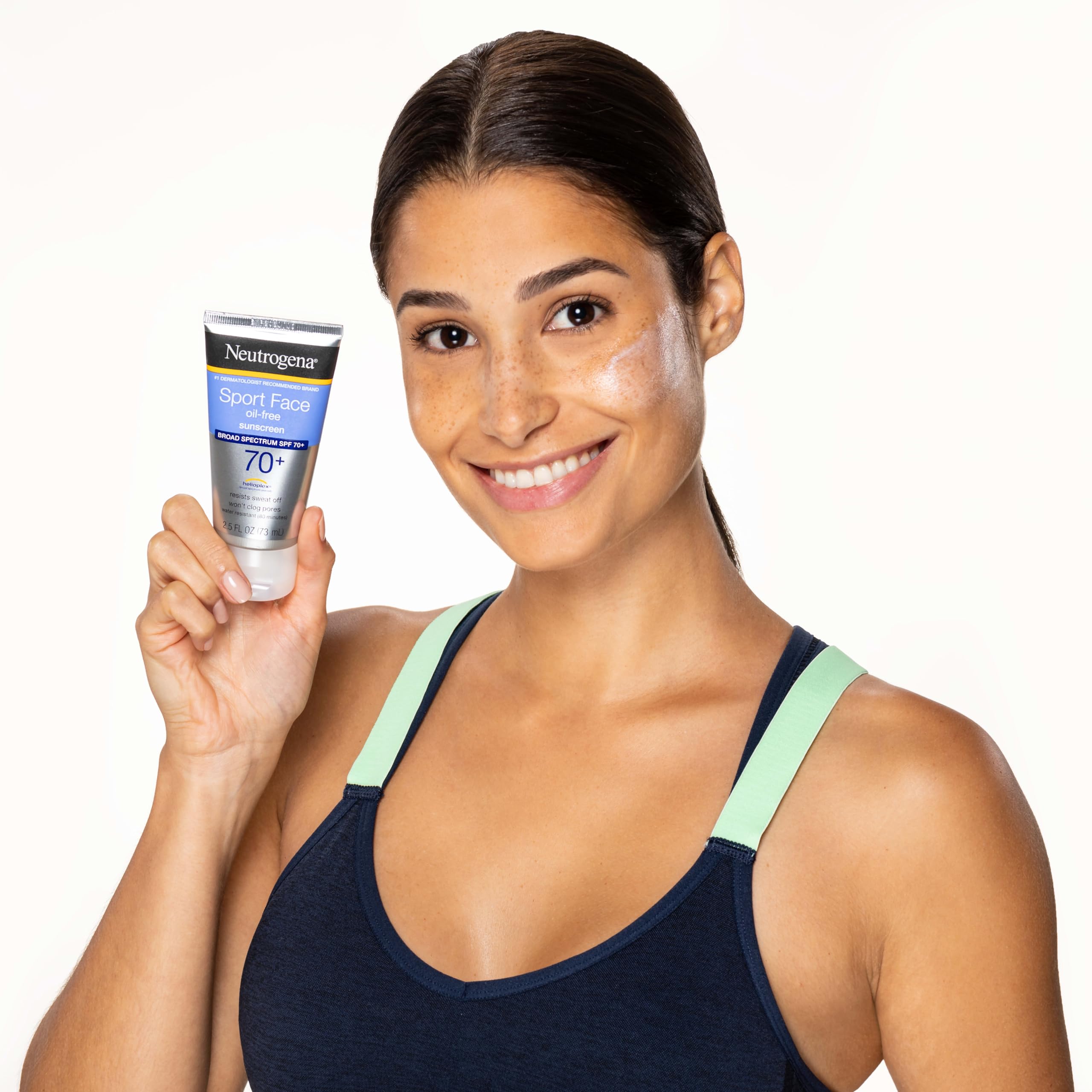 Texture preview of the lightweight non greasy oil free sport facial sunscreen