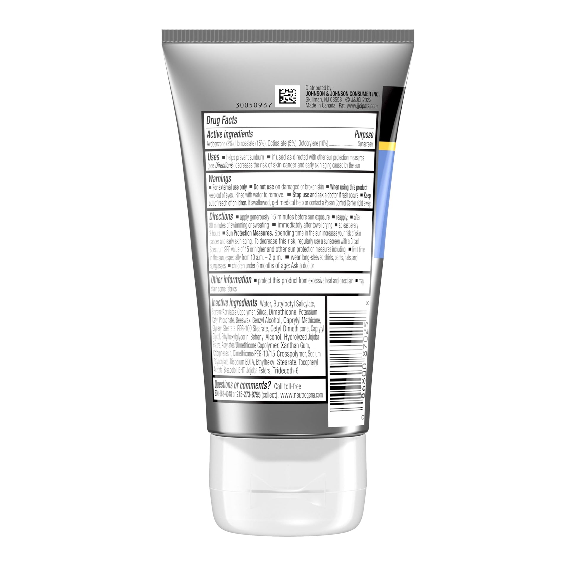 Neutrogena broad spectrum sunblock lotion bottle displayed on a clean background
