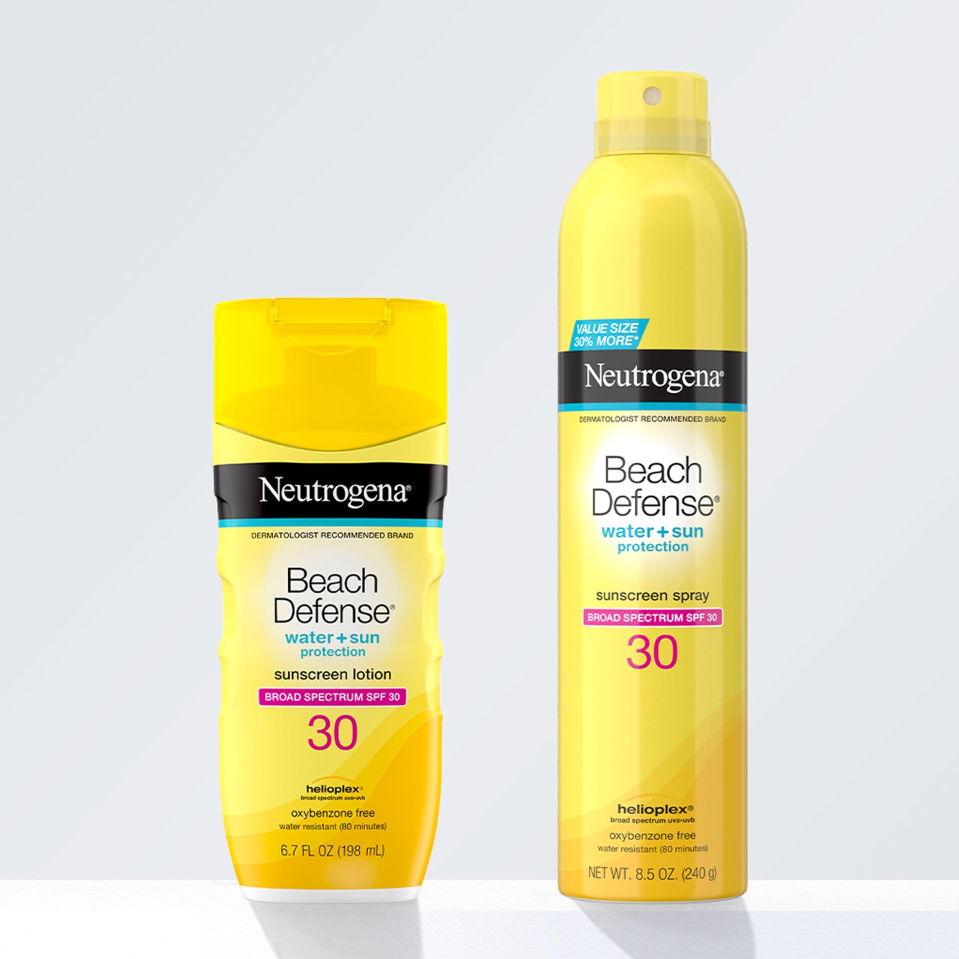 Family using Neutrogena Beach Defense sunscreen at the beach