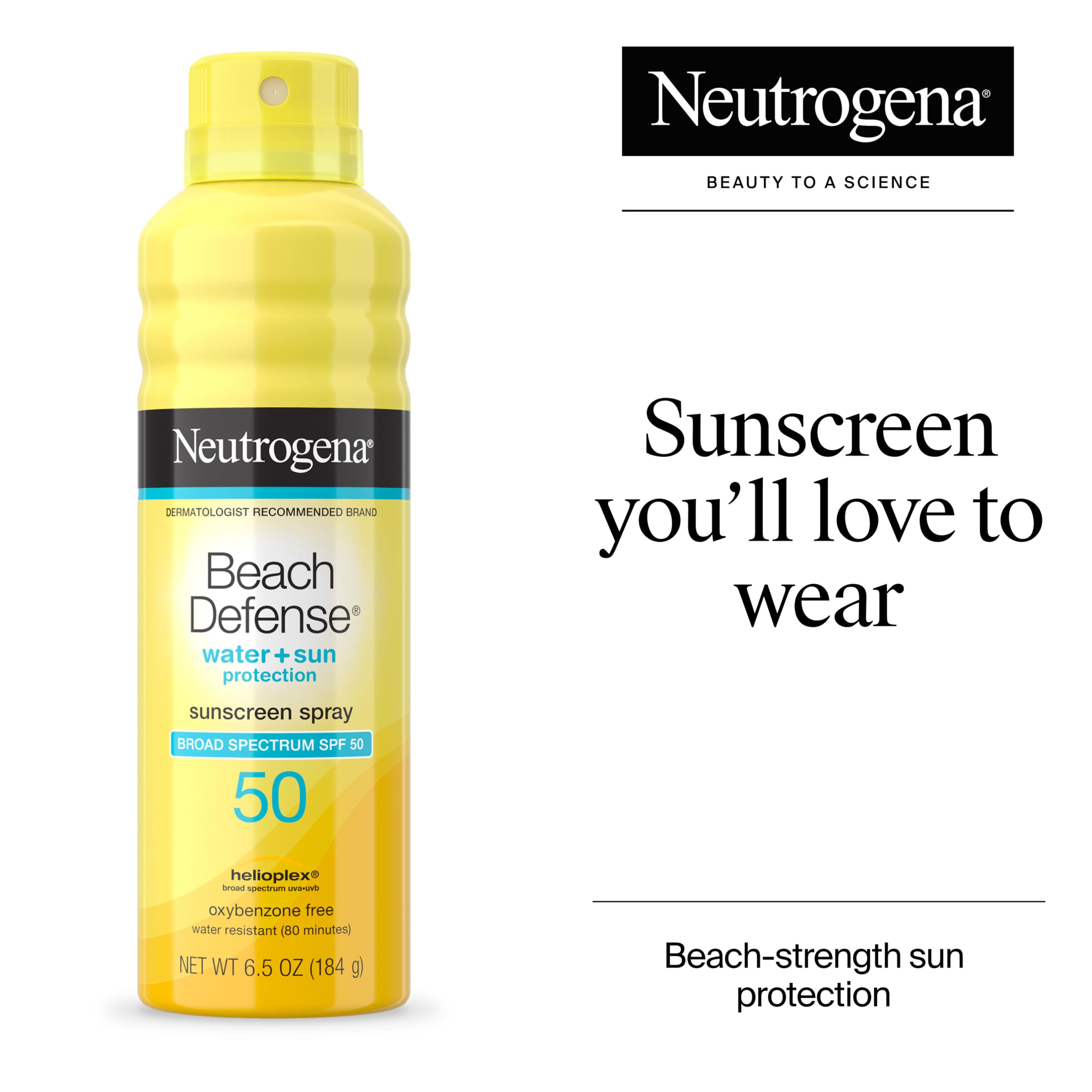 Neutrogena Beach Defense sunscreen spray 184 grams bottle