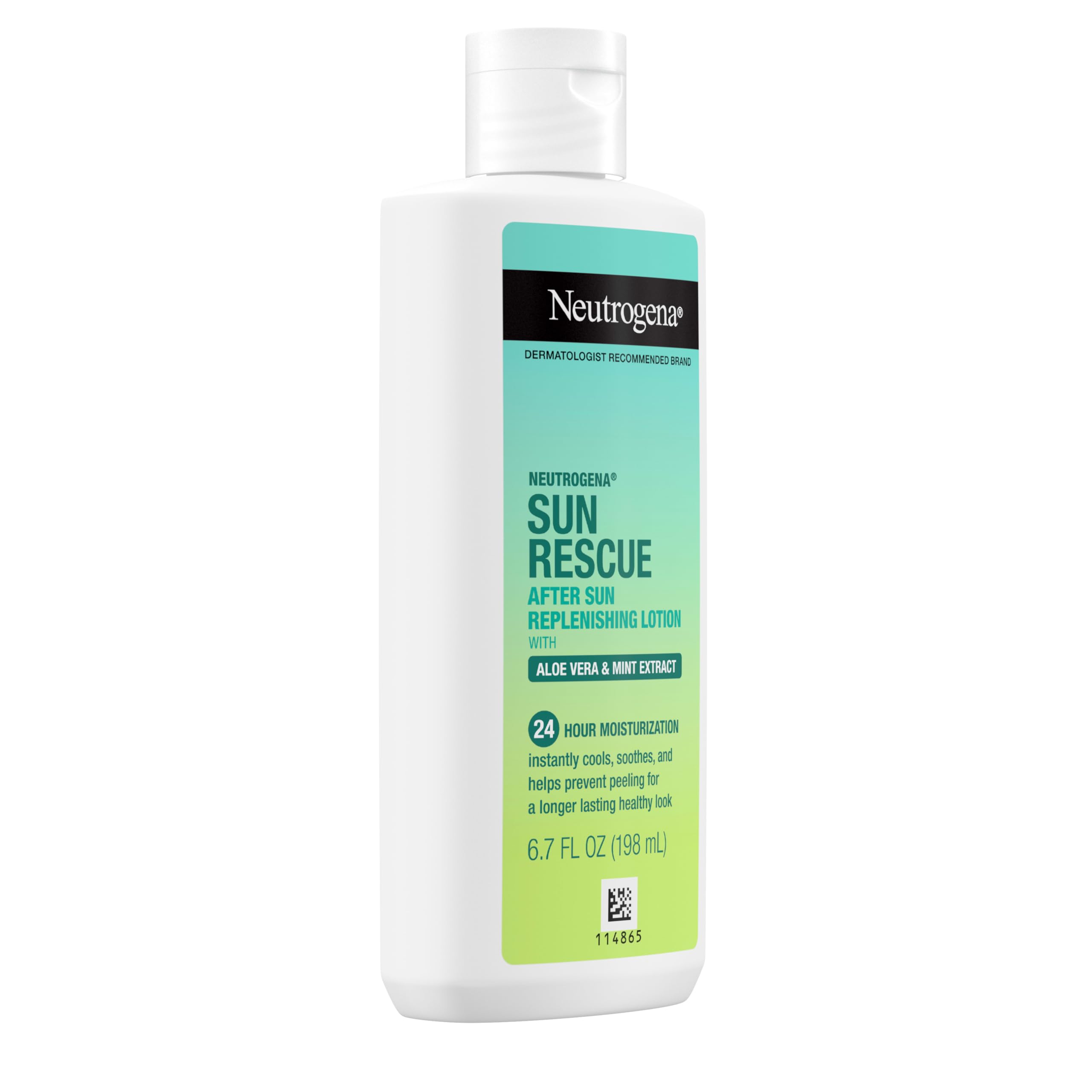 Back view of Neutrogena Sun Rescue After Sun Replenishing Lotion bottle