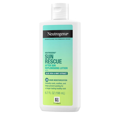 Application of Neutrogena Sun Rescue on sun exposed skin