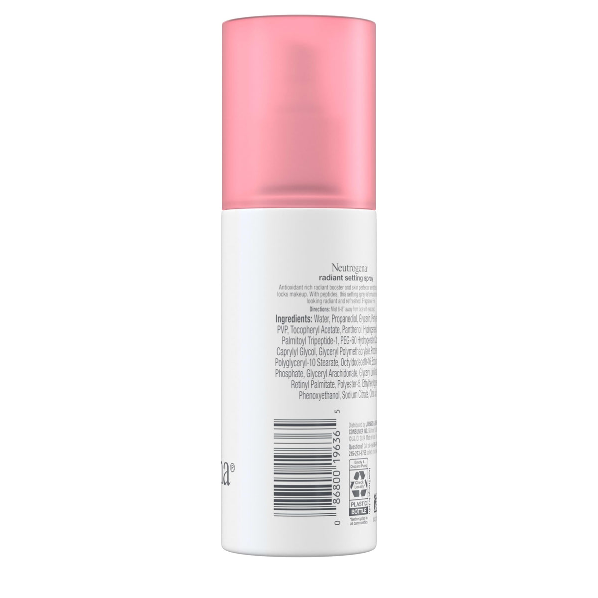 Neutrogena makeup setting spray packaging overview