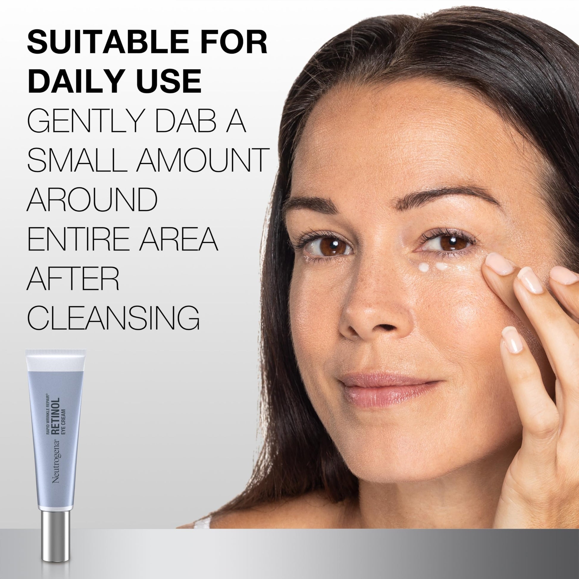Fragrance-free under eye treatment cream with hyaluronic acid and retinol