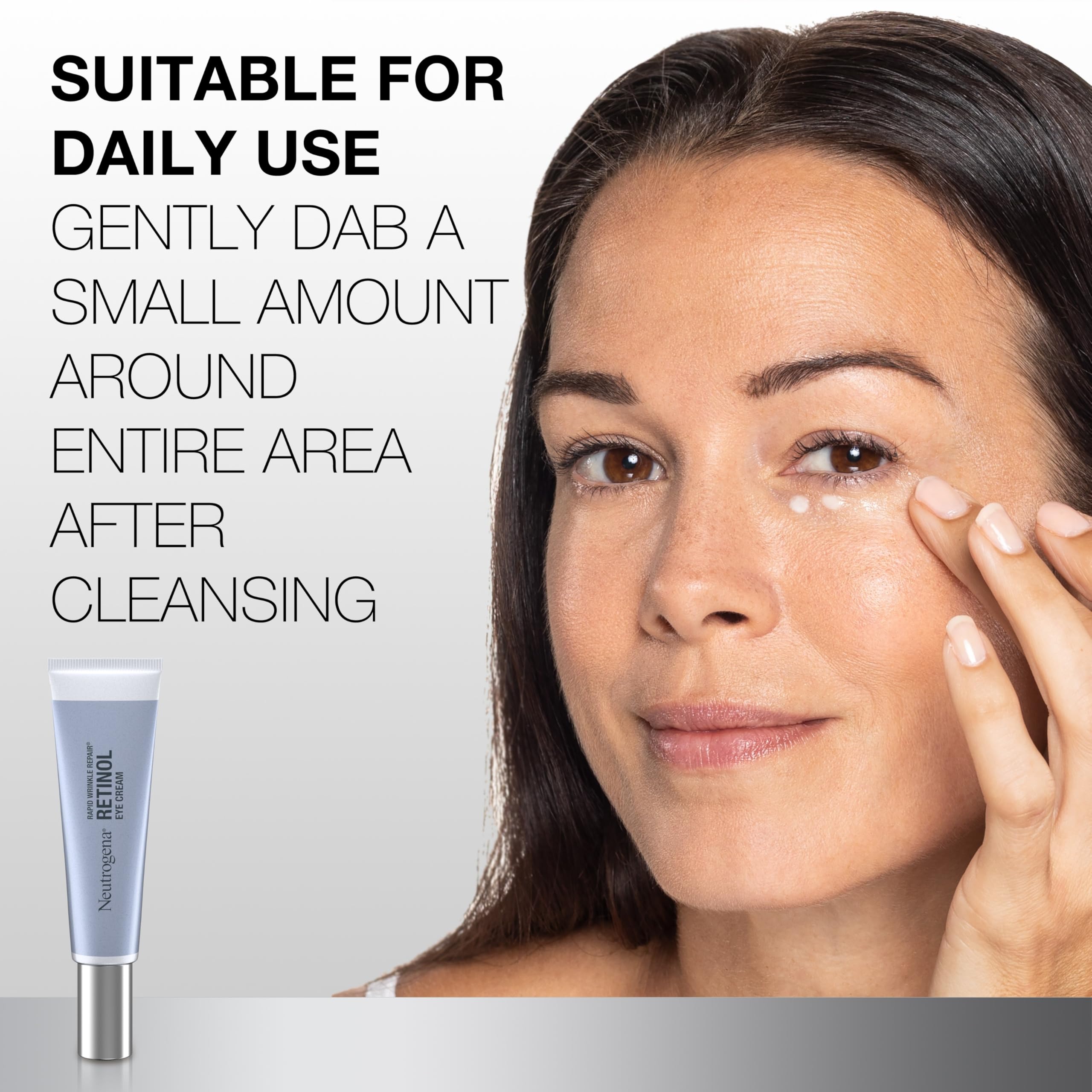 Fragrance-free under eye treatment cream with hyaluronic acid and retinol