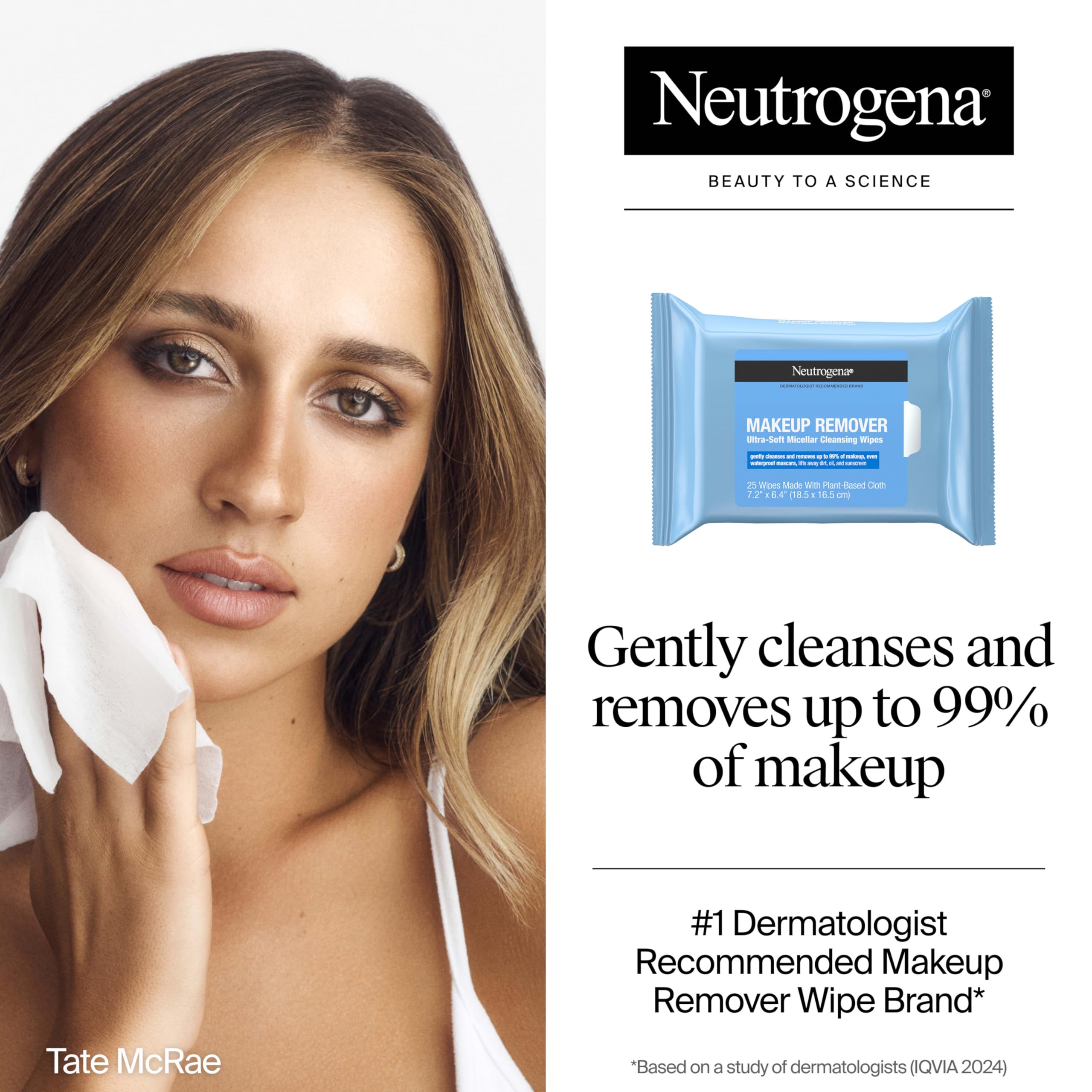Three packs of Neutrogena makeup remover towelettes stacked