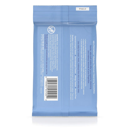 Side profile of Neutrogena imported USA facial cleansing wipes package showing compact dimensions.
