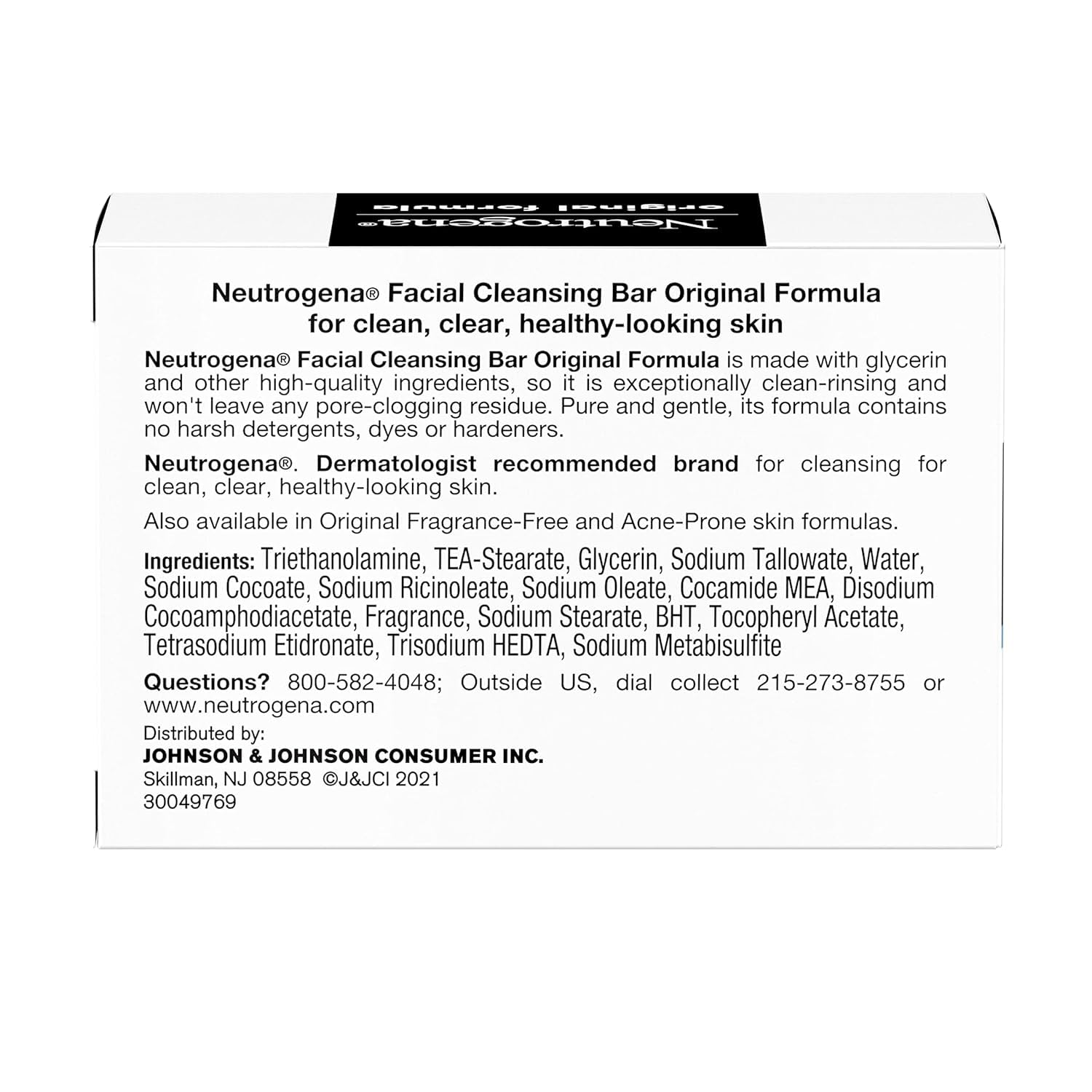 Neutrogena transparent glycerin face soap bars packaging