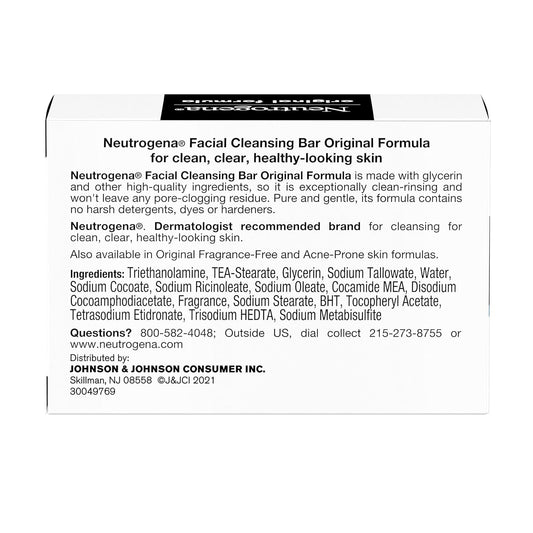 Neutrogena transparent glycerin face soap bars packaging