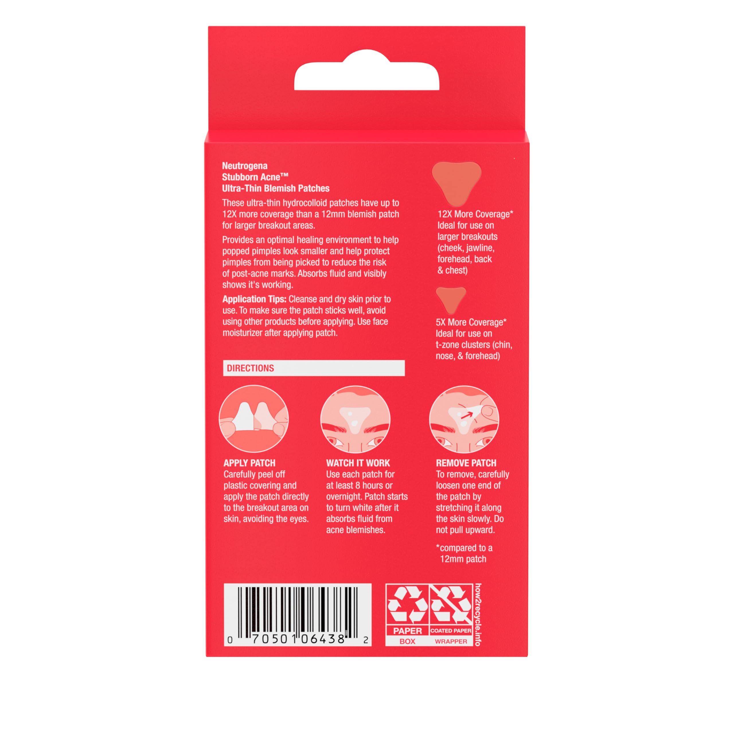 Close up of Neutrogena acne blemish treatment stickers