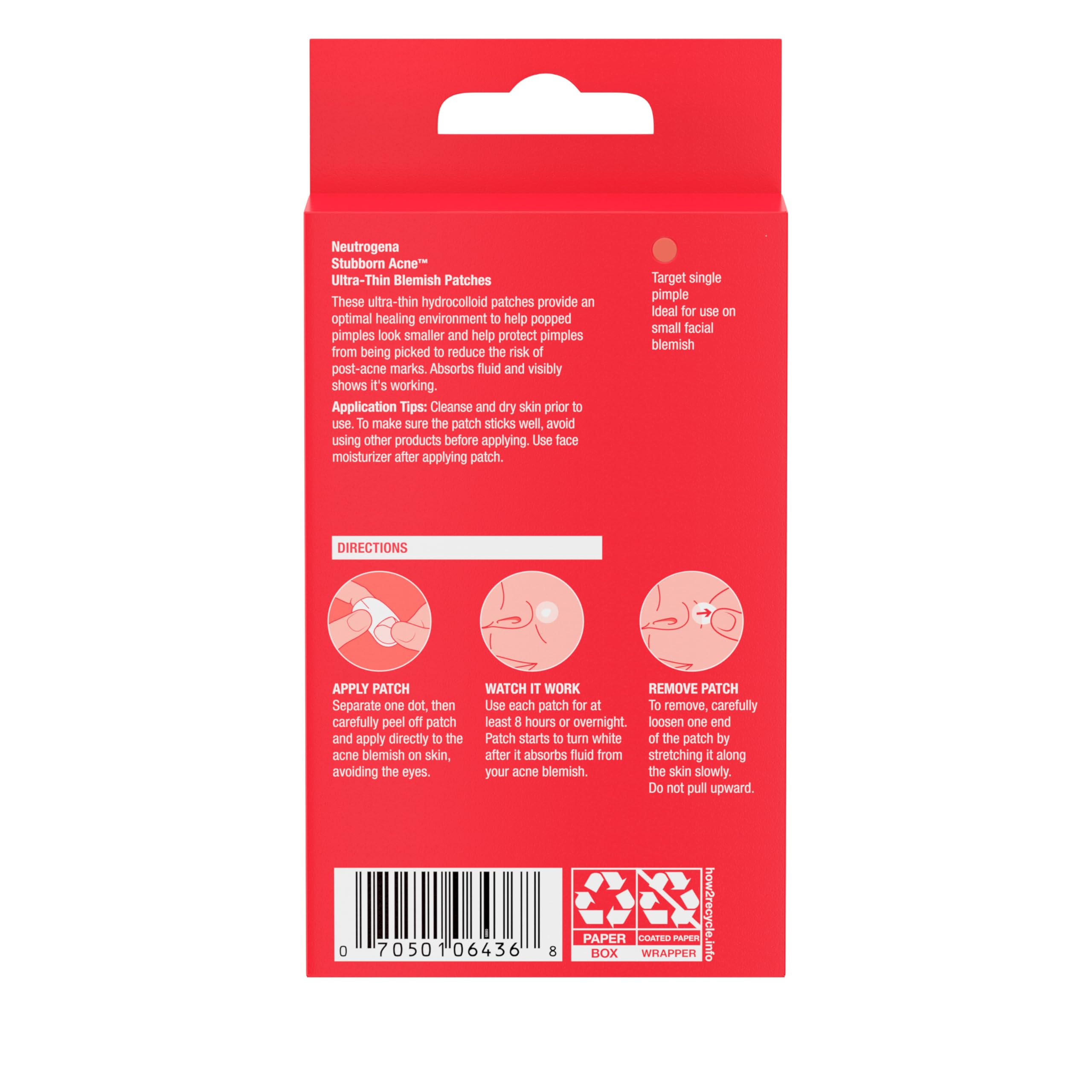 Neutrogena Stubborn Acne Blemish Dots 24 count pack branding