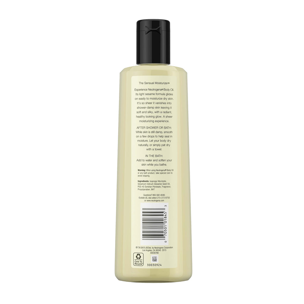 Neutrogena body oil lifestyle application shot on skin