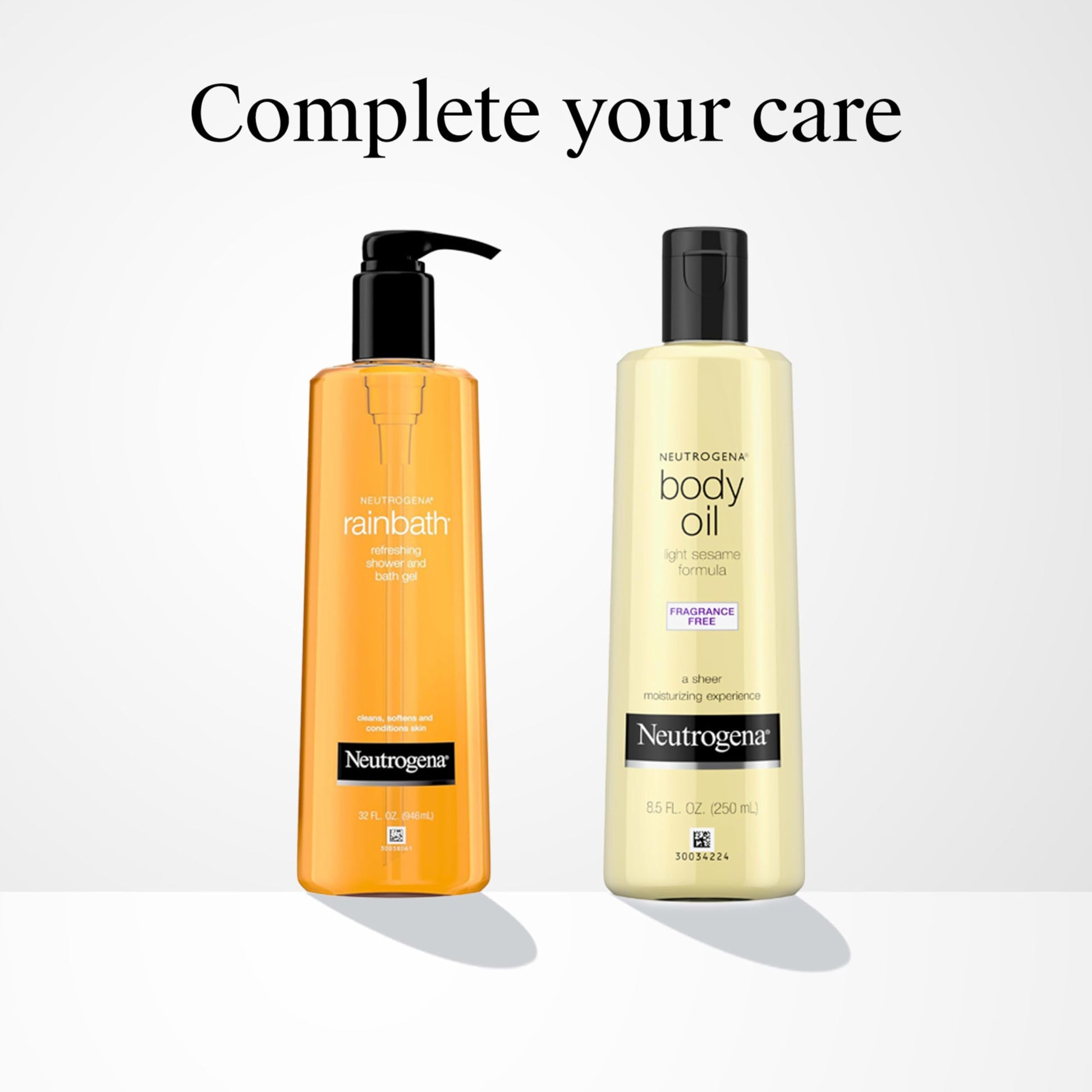 Neutrogena pure white sesame seed body oil product presentation showing authentic batch details