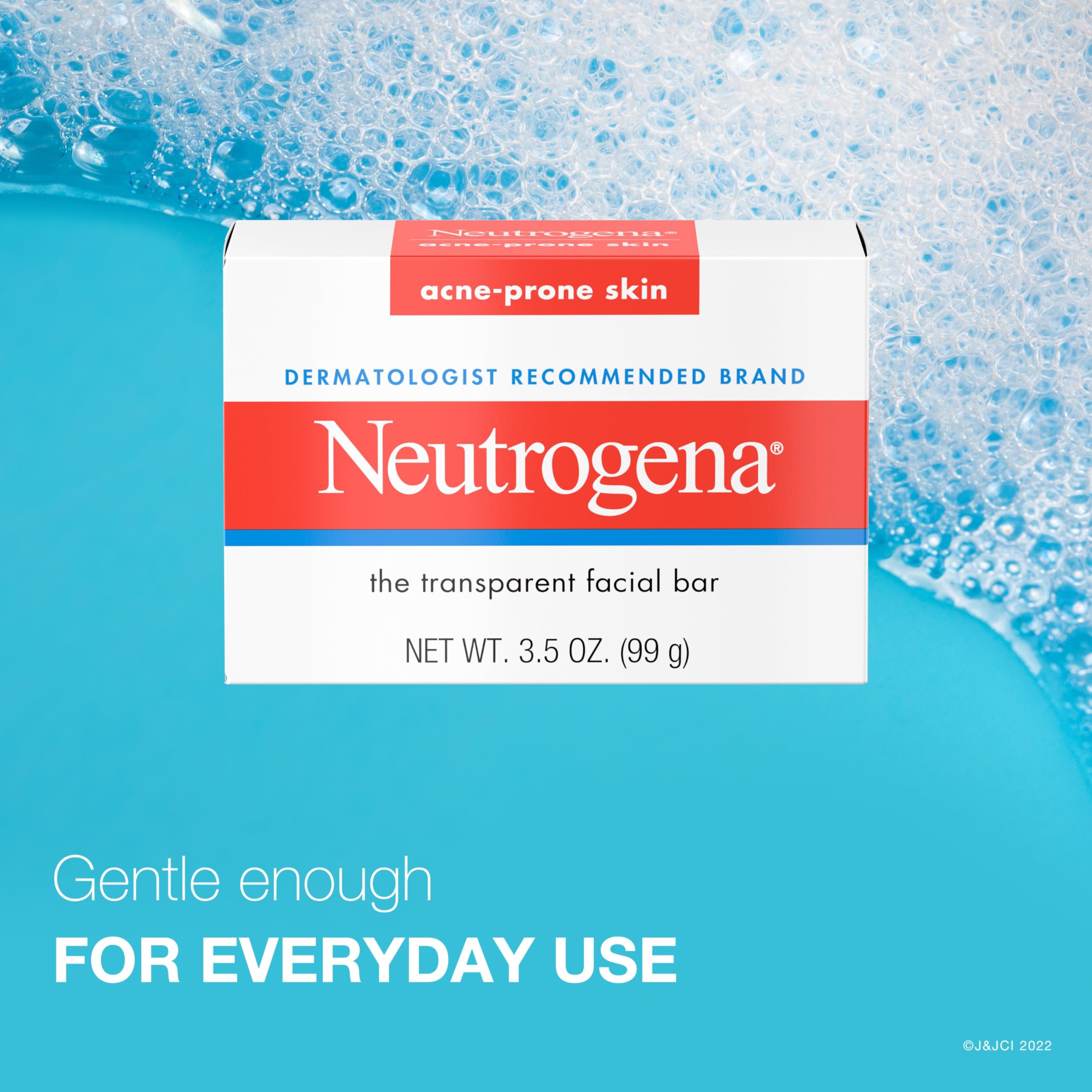 Neutrogena hypoallergenic non-medicated facial bar cleanser for daily breakout control.