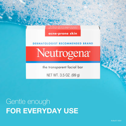 Neutrogena hypoallergenic non-medicated facial bar cleanser for daily breakout control.