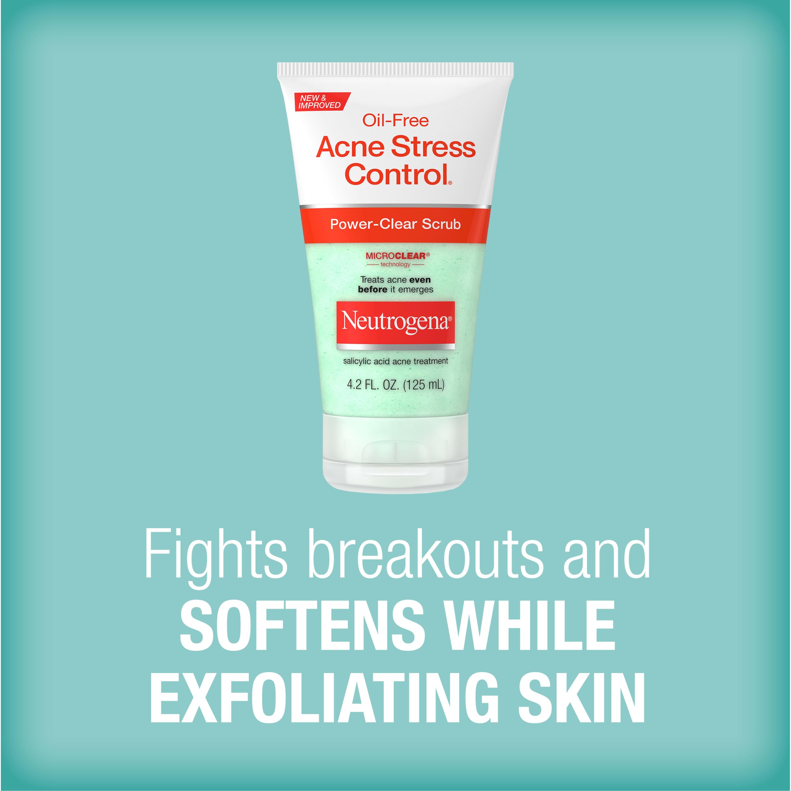 Back label view displaying the active ingredients and MicroClear Technology information.
