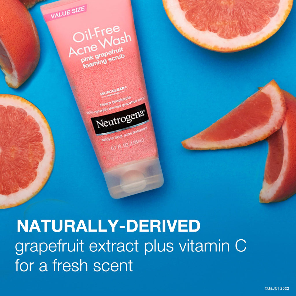 Neutrogena MicroClear technology pink grapefruit face wash label information