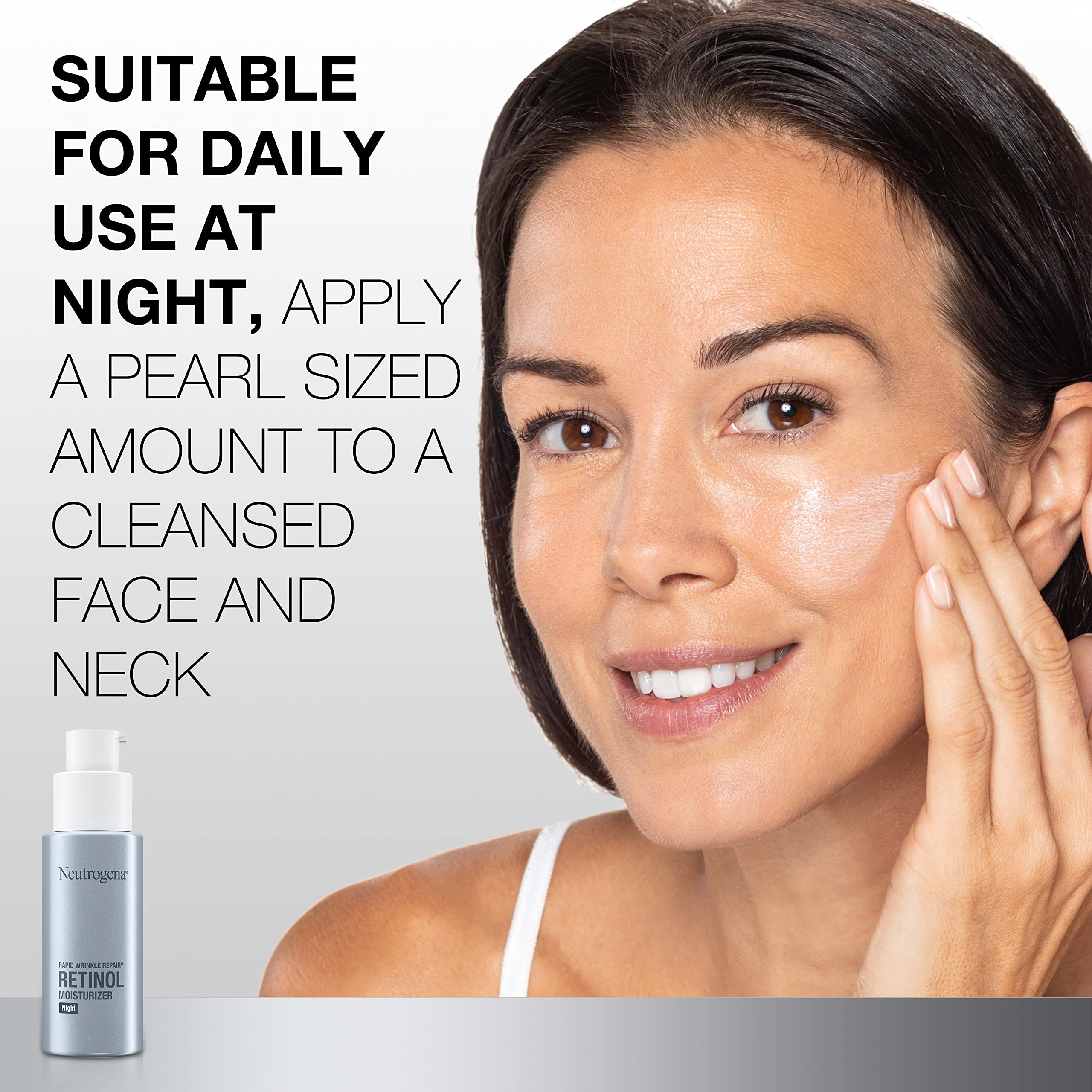Back of Neutrogena Rapid Wrinkle Repair packaging with ingredient list