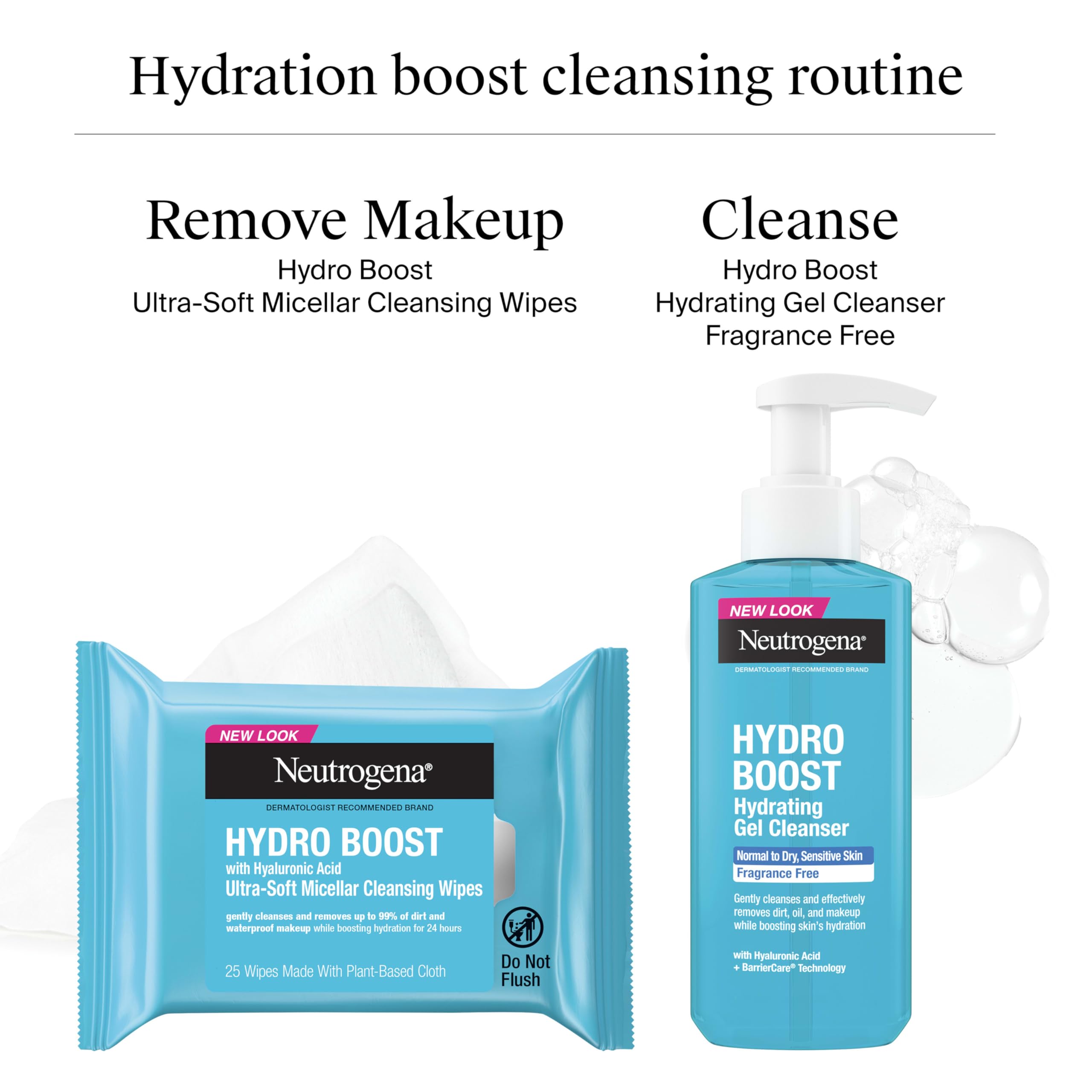 Neutrogena Hydro Boost facial cleanser bottle size 7.8 fluid ounces
