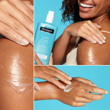Fragrance-free Neutrogena hyaluronic acid body lotion label details and directions