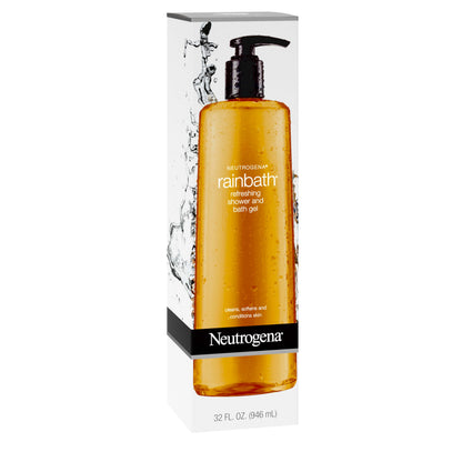 Authentic USA import label detail on Neutrogena Rainbath