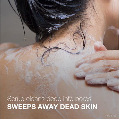 Close-up of the oil-free daily wash packaging demonstrating the microbead-free exfoliating formula.