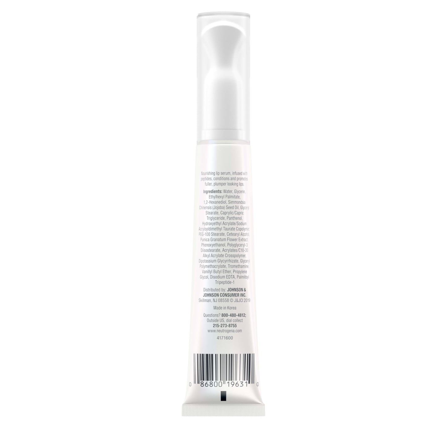 Close up of Neutrogena Healthy Lips Plumping Serum branding