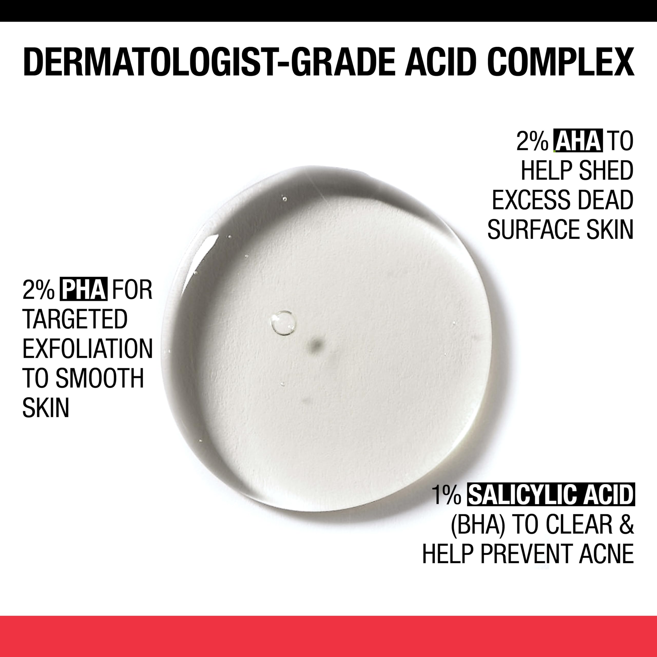 Close up of Neutrogena Stubborn Texture cleanser bottle showing active ingredients