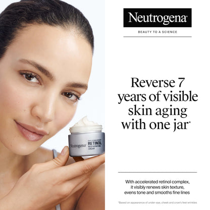 Neutrogena anti-aging retinol face cream jar and packaging