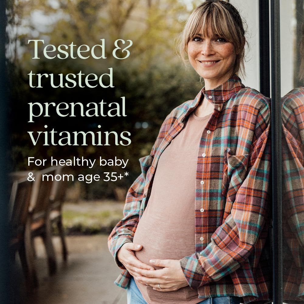 New Chapter 35 Plus prenatal multivitamin bottle showing supplement facts list and dietary details